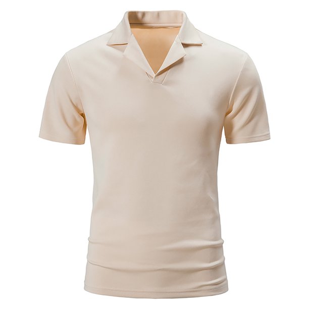 Gibobby Camisa Polo Hombre Polo de piqué de algodón elástico sólido de Manga Corta Camisa de Polo para Hombre(Caqui,M)
