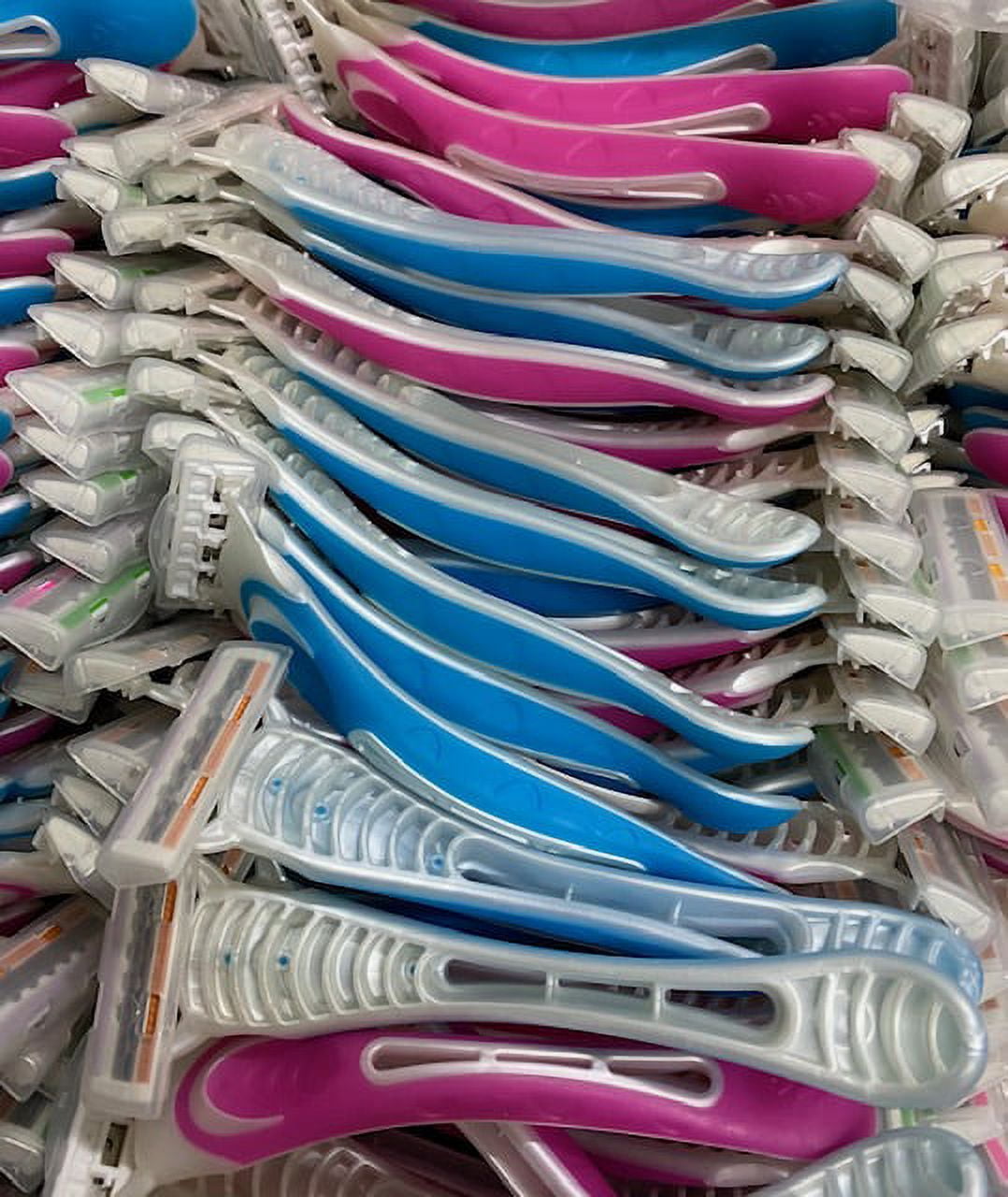 30 count of - WOMEN'S 3-BLADED Sensitive Disposable Razors, Bulk, Mixed Colors