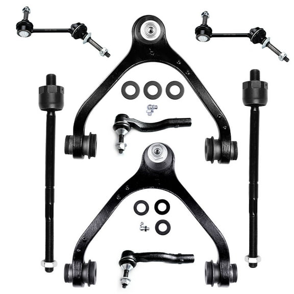 SCITOO 8pcs Suspension Kit 2 Upper Control Arm 2 Front Sway Bar Link 2 Inner 2 Outer Tie Rod Fit 2003-2011 For Mercury Grand Marquis 2003-2004 For Mercury Maurader EV455