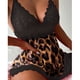 thumbnail image 5 of Gibobby Conjunto de lencería de encaje Lencería de Mujer de Encaje Sexy Mesh de Dormir Boudoir Outfits Lingerie Plus Size Body Lencería Conjunto De Lencería Sexy(Negro, CH), 5 of 5