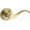Polished Brass, variant on Baldwin Reserve Pvcurtrr003 Privacy Curve Lever Handle And Traditional Round Rose With 6Al Latch And Dual Strike Lifetime Brass Finish Handle