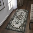 thumbnail image 1 of HAHDAXIA Boho Hallway Rug - 2x4 Washable Small Laundry Room Bedroom Non-Slip Ultra-Thin Rugs for Entryway Kitchen Persian Distressed Indoor Carpert Runner Entry Bathroom Living Room, Black #0, 1 of 7
