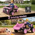 thumbnail image 5 of Wisairt 24V Ride On Dump Truck for Kids, 2 Seater 4WD Electric Truck, 4×200W Motors, Power Car Wheel with Remote Control, Automatic Dump Bed, Shovel, Music, Pink, 5 of 10