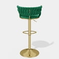 thumbnail image 6 of S-HOME Set of 2 Adjustable Velvet Bar Stools with Back and Arm, Swivel Chairs with Gold Metal Legs for Modern Homes, 6 of 12