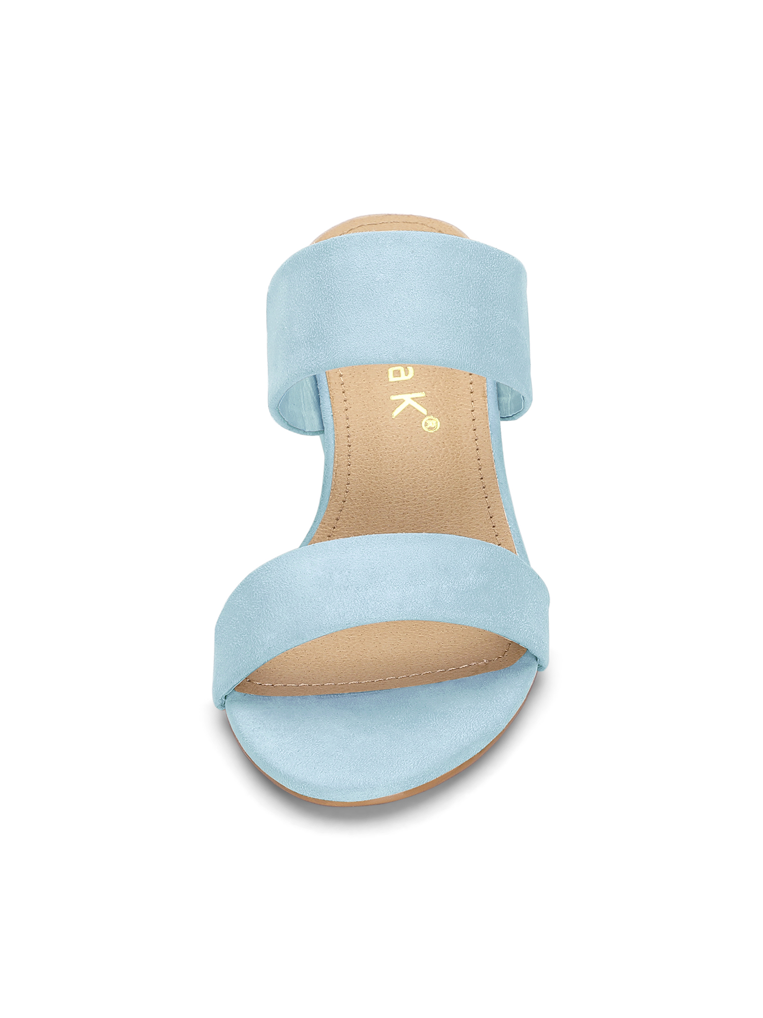 Unique Bargains Women's Block Heel Dual Straps Slide Sandals