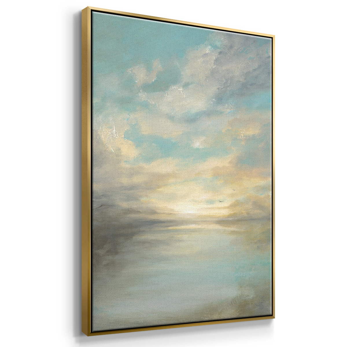 Morning Glory Framed Premium Gallery Wrapped Canvas - Ready to Hang - 17 x 25 - Gold Floating Frame