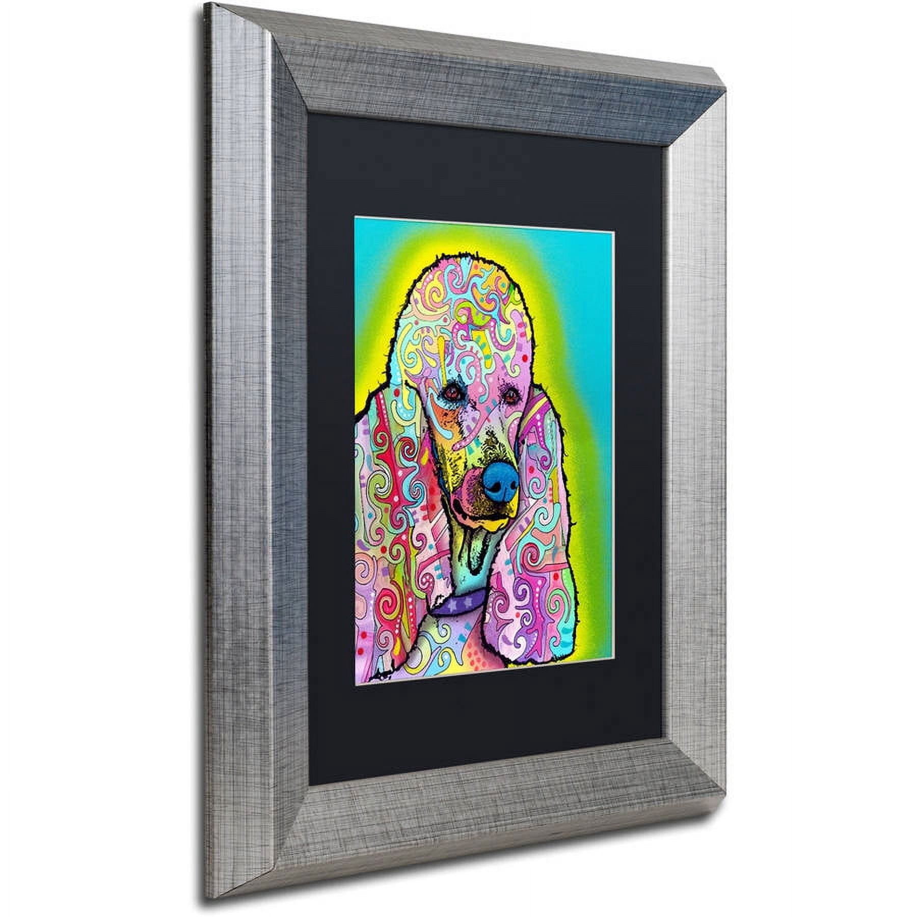 Trademark Fine Art "Poodle" Canvas Art by Dean Russo, Black Matte, Silver Frame