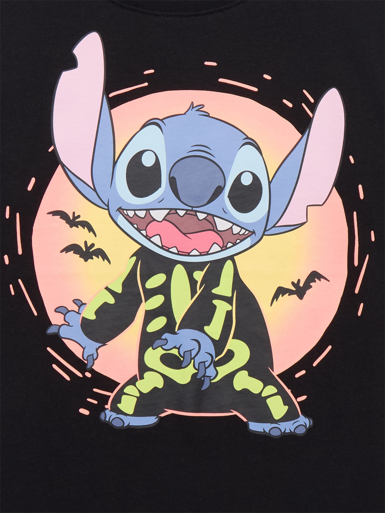 Stitch Skeleton Girls Halloween Short Sleeve Graphic T-Shirt, Sizes 4-16