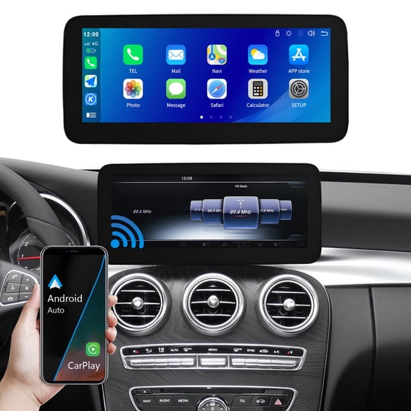 10.25 Inch Car Screen Wireless Carplay Screen for Mercedes-Benz C Class W205 GLC V Class W447 2015-2019 with NTG5.0 System Support Bluetooth/Mirrorlink/Siri/Andriod Auto