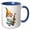 Blue/White, variant on 3drose, Cute Jazz Gnome Playing a Saxophone Illustration, 15oz Mug