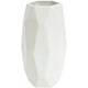 thumbnail image 1 of Jarrón de cerámica blanco brillante de 8", jarrón decorativo de diseño geométrico pequeño de 20 cm de alto, abertura de 7 cm, blanco, 1 of 4