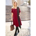 thumbnail image 2 of Jessica London Women's Plus Size Stretch Cotton Tie Sleeve Midi Dress, 2 of 2