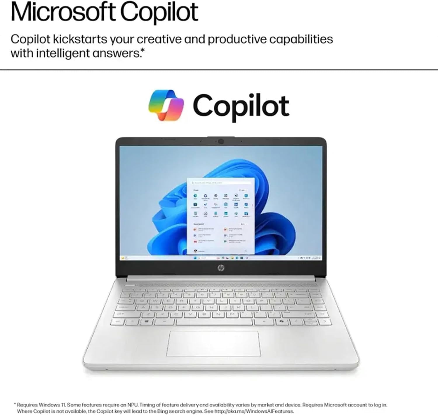 HP Laptop for Student and Business, 14" HD, Intel N150, 4GB RAM, 192GB Storage(128GB UFS +64GB MSD), 1-Year Office 365, Windows 11 Pro, Fast Charge, Silver