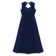 thumbnail image 4 of iEFiEL Girls Chiffon Lace Flower Girl Dress Wedding Bridesmaid Gown Navy Blue-A 12, 4 of 7