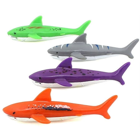 ZHFUYS Diving pool Toy underwater swimming Throwing Diving Torpedo Shark,4 Pack