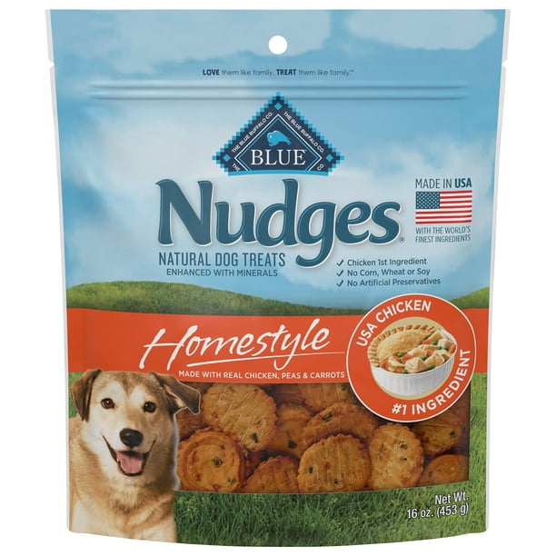 Blue Buffalo Nudges Homestyle Natural Dog Treats, Chicken, 16oz Bag
