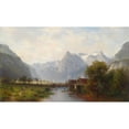 thumbnail image 2 of Joseph Schoyerer 14x10 Gold Ornate Wood Frame and Double Matted Museum Art Print Titled - Lake Lucerne, 2 of 4