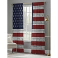 thumbnail image 5 of Red American Flag Sheer Curtains 84 Inch Length 2 Panels Set, Semi Transparent Voile Rod Pocket Curtains for Living Dining Room Bedroom Drapes White Stripe Vintage US Flag Starts, 5 of 6