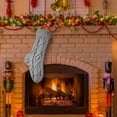thumbnail image 6 of 18 Inches Personalized Christmas Stockings,Knit Christmas Stockings Set,Christmas Decor Neutral Xmas Decorations Holiday Farmhouse Indoor Home Decor(Grey), 6 of 7