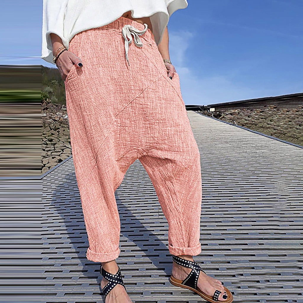 plus size wide leg linen trousers