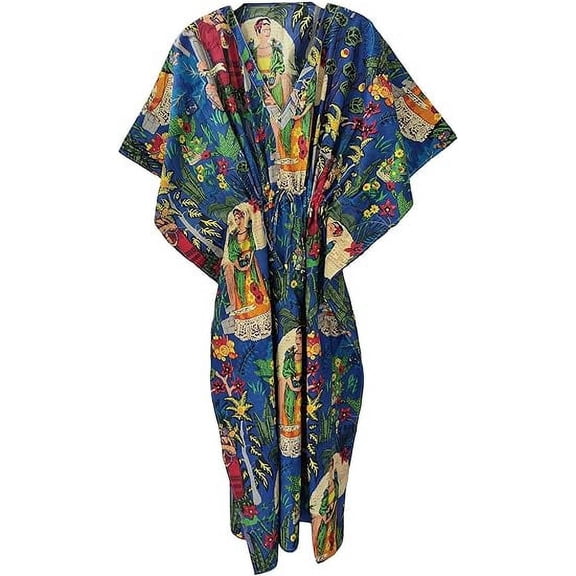 Rajbhoomi Handicrafts Women Kimono Robes Cotton Lightweight Robe Short Knit Bathrobe Sleepwear Ladies Loungewear