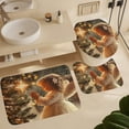 thumbnail image 6 of Shower Curtain Sets 4 Piece Christmas Angel Bath Mat U-Shaped Floor Mat Toilet Lid Oval Rug Christmas Angel Girl Bathroom Decor Set for Bathtub Decor 72inch X 72inch, 6 of 8