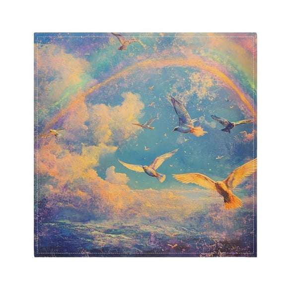 Napkin Satin Napkin 20*20Inchx1 Kitchen Towel Dinner Plate Towel Decorative Towel Napkin Tea Towel Suitable For Kitchen Table Sky Beautiful Dove