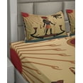 thumbnail image 2 of Ambesonne Egyptian Fitted & Top Sheet Set with Shams, Design Eye and Boat Theme, Multicolor, 2 of 4