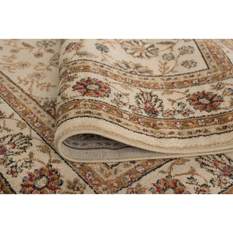 Elegance Traditional 3-Piece Set Beige and Red Polypropylene 