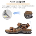thumbnail image 3 of Mens Sports Sandals Leather Air Cushion Anti Slip Comfortable Beach Shoes Open Toe Leather Hiking Fisherman Shoes Brown 11 US, 3 of 7