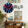 thumbnail image 4 of Neon Colorful Eagle Wall Clock with LED Light 10-Inch Silent Wooden Wall Clock, Battery Operated (AA Batteries Not Included), Artistic Home Decor, 4 of 7