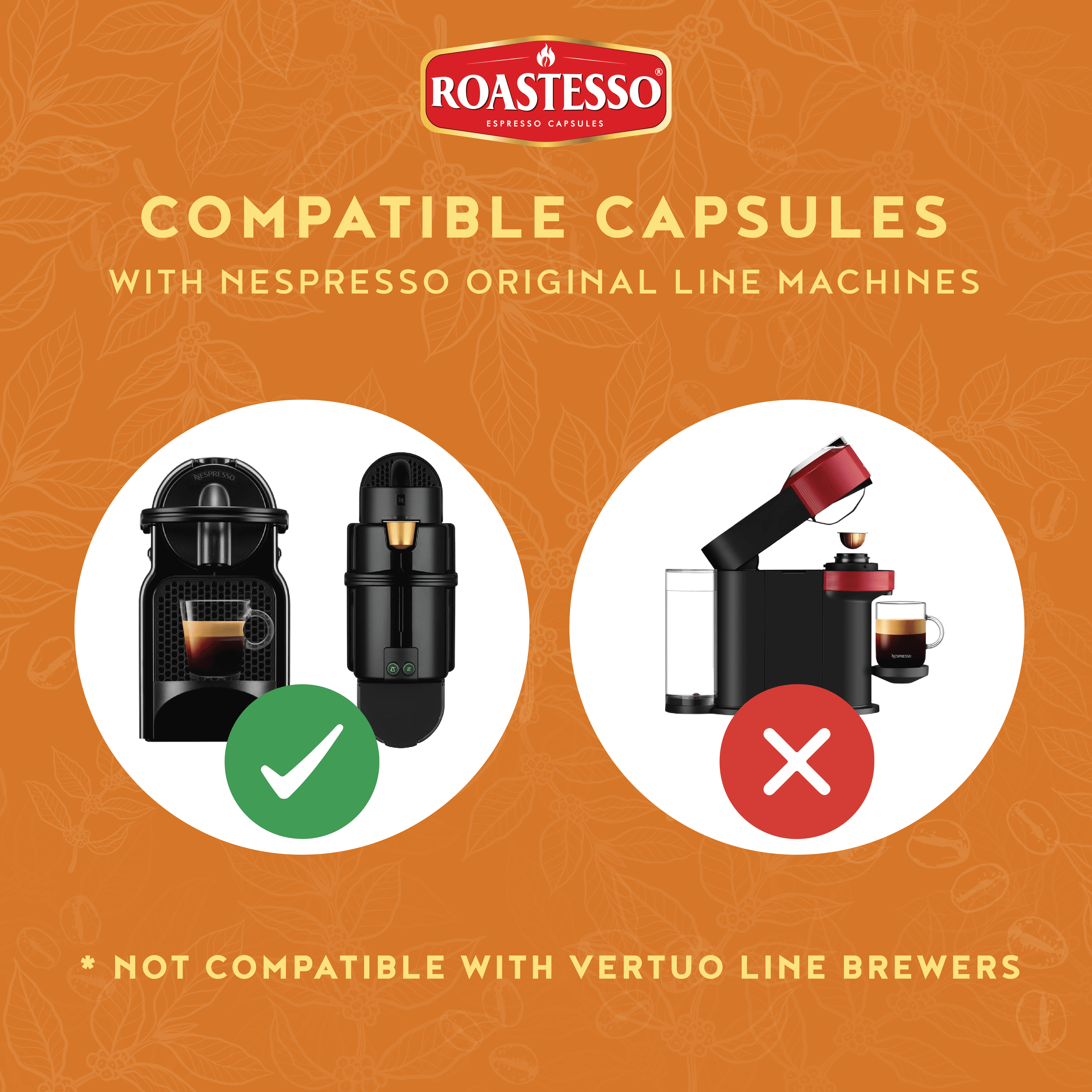 Roastesso Coffee Natural Caramel Flavored Nespresso Capsules Compatible OriginalLine Espresso Pods, Intensity 7 (40 Count)