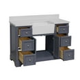 thumbnail image 7 of Zelda 48" Farmhouse Bathroom Vanity with Powder Gray Cabinet and Quartz Top, 7 of 7