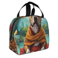 thumbnail image 2 of Fotbe Meditating French Bulldog Bolsa Térmica con Estampado y Forro de Aluminio Grueso Bolsa de Almuerzo con Bolsillo Frontal para Hombres y Mujeres, Ideal para Trabajo, Escuela, 2 of 8