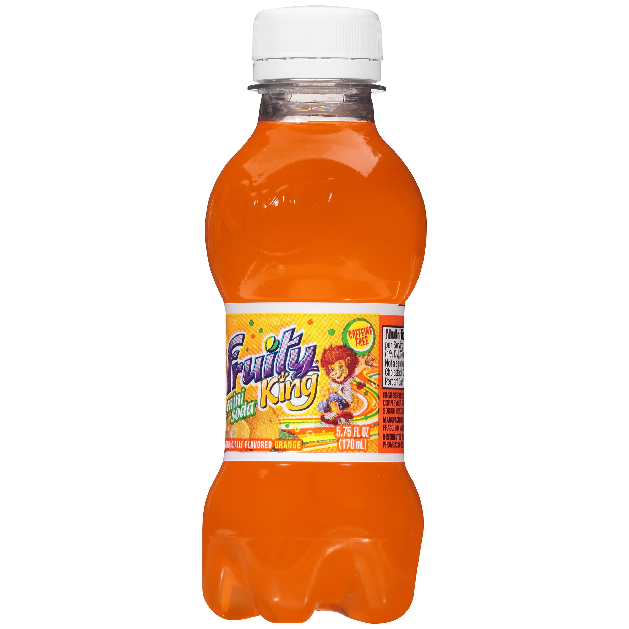 Fruity King Mini Soda, Orange, 5.75 Fl Oz