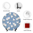 thumbnail image 4 of Wukai Funny Chicken Print Decorative Plate for Display,Bone China Decorative Plate, Ceramic Dinner Plate with Stand, Vertical Ceramic Plate-6in, 4 of 6