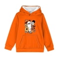 thumbnail image 4 of BRGZLK Toddler Boys Girls Halloween Sweatshirt Stylish Cute Pumpkin Ghost Long Sleeve Fleece Pullover Hoodies Crewneck Comfortable Shirt Tops with Pockets Orange D 3-4 Years, 4 of 9