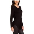 thumbnail image 2 of Chaser Ladies' Long Sleeve Waffle Thermal Top (Medium, Black), 2 of 3