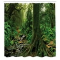 thumbnail image 3 of Ambesonne Forest Shower Curtain, Moss on Trees Stream, 69"Wx70"L, Green, 3 of 5