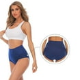 thumbnail image 3 of Homenesgenics Breathable Plus Size Women's High Waist Lace Cotton Underwear - Soft Comfy Seamless Panties Briefs Hipster Boy Shorts Thong Female Underpants Blue S, 3 of 7