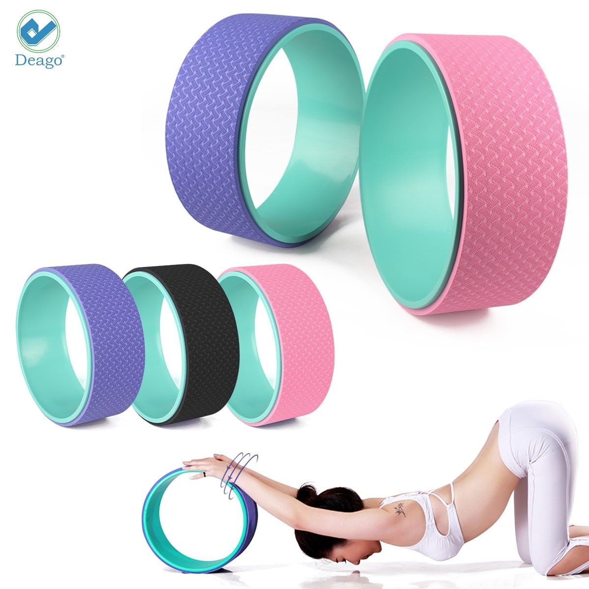 Strongest, Most Comfortable Dharma Yoga Roller - Improve Yoga, Stretching, Reduce Back Pain - slim - Guide Included Yoga Wheel 13 