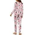 thumbnail image 5 of DISNIMO Panda Printed Womens Pajamas Set Heart Strawberry Print 2 Pcs Pj Sets Soft Comfy Sleepwear Nightwear with Pocket Round Neck Lounge Set Long Sleeve Shirt with Long Pajama Pant Set, S, 5 of 7