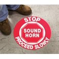 Accuform MFS705 SlipGard Adhesive Vinyl Round Floor Sign, Legend "Stop