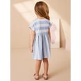 thumbnail image 4 of WIBACKER 2-7T Toddler Girls Cotton Dress Striped Applique Flowers Short Sleeve Summer Sundress, 4 of 9