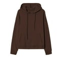 thumbnail image 4 of VISALY Hoodies Pullover Drawstring Sweatshirt Women's Autumn and Winter Fashion Plus Size Sweatshirt Casual Sweaters Pullover Women Womens Sweaters Pullover Coffee S, 4 of 6