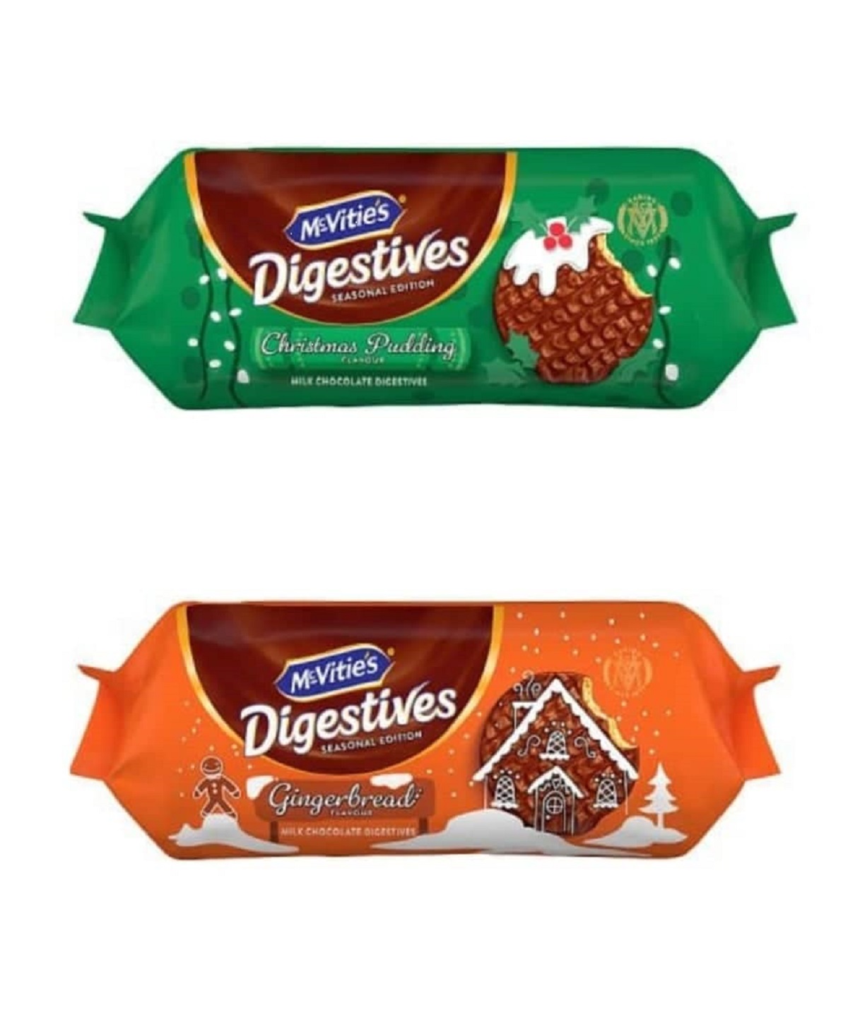 1 McVities Milk Chocolate Digestives Gingerbread and 1 McVities Milk
