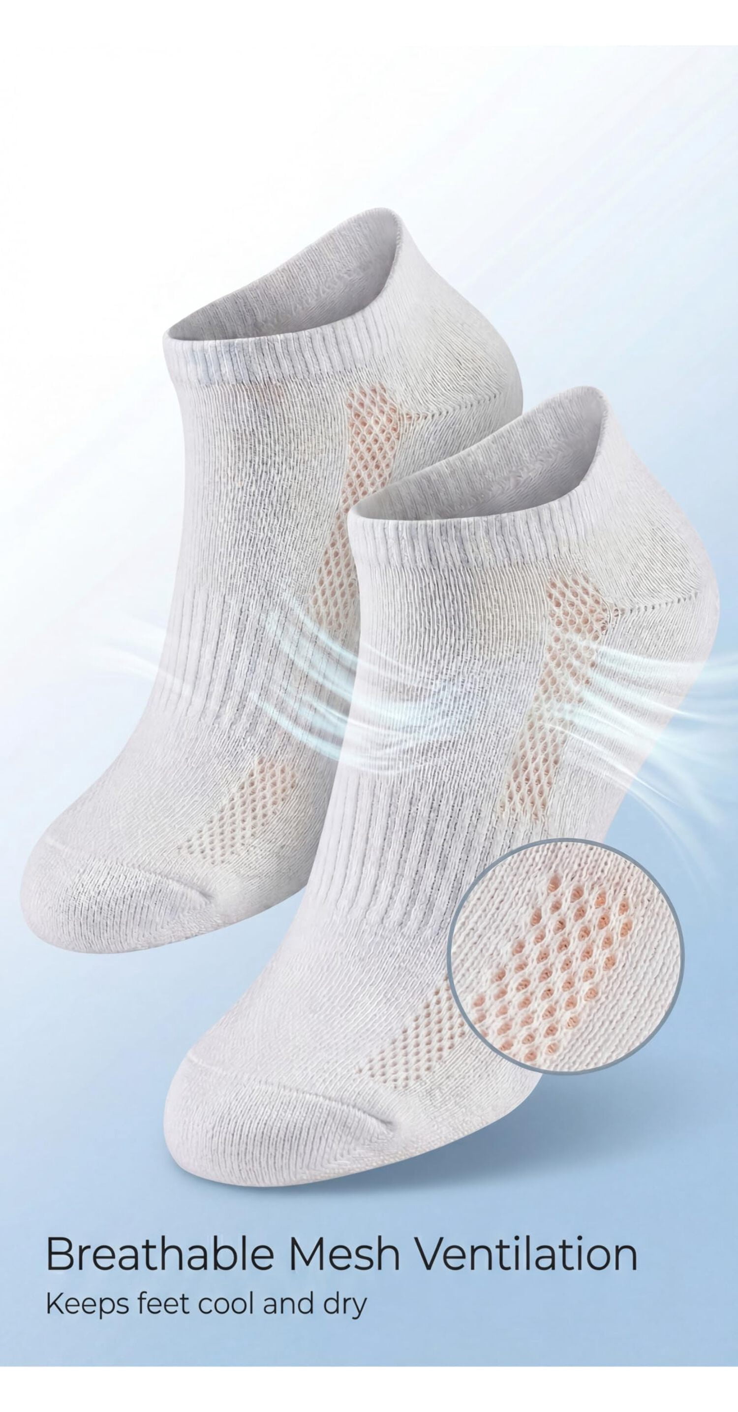 Tipi Toe Women's Sports Ankle Socks with Arch Support 12-Count