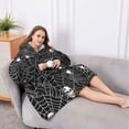 thumbnail image 5 of Oversized Wearable Blanket Hoodie,Spider Web and Skulls Halloween Pattern Sherpa Blanket Hoodie with Super Pockets,Super Warm Fuzzy Pullover for Women & Men, 5 of 6