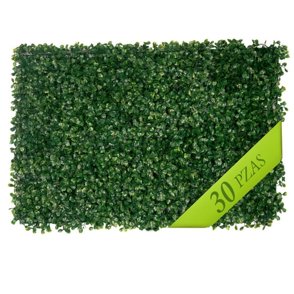 Muro Verde Follaje Artificial Sintético Pared 60x40cm 30 Pzs