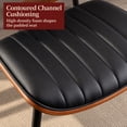 thumbnail image 4 of Black Upholstered Dining Chairs Set of 2, Curved Mid Century Modern Chair - Kitchen Chairs, Dining Room Chairs, Dinning Chair with Faux Leather, Bentwood Side Profile, Metal Legs, Sillas de Comedor, 4 of 9
